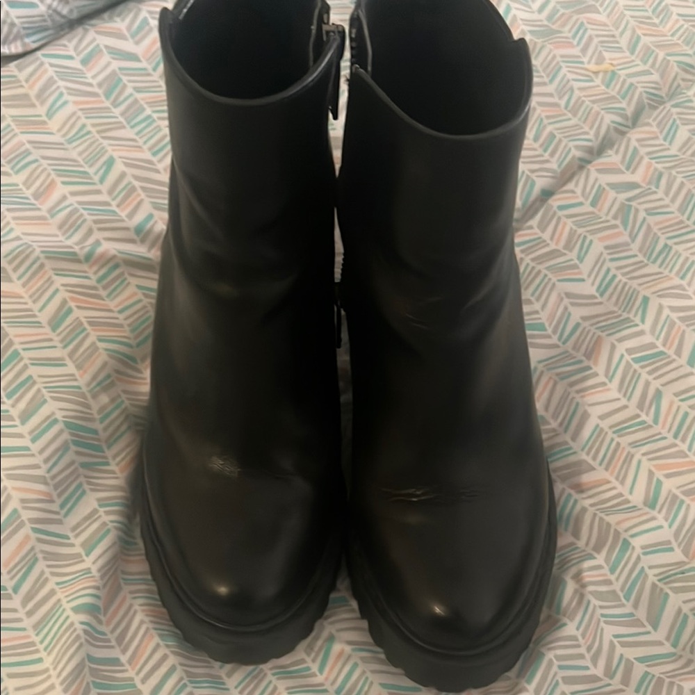 Chunky Black Platform Ankle Boots